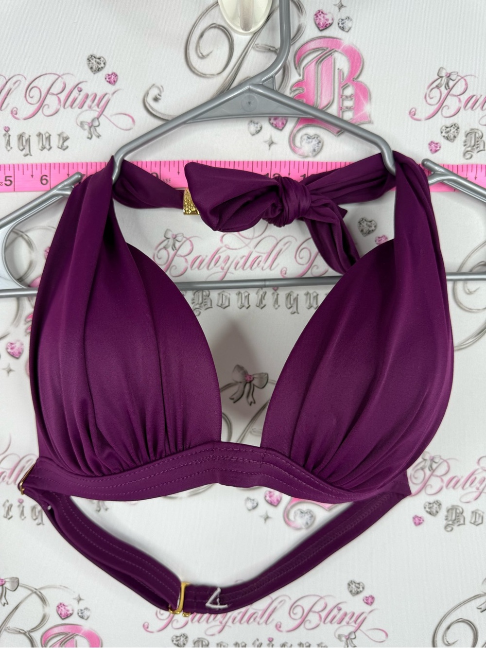 VENUS Deep Plum Halter Bandeau Top
